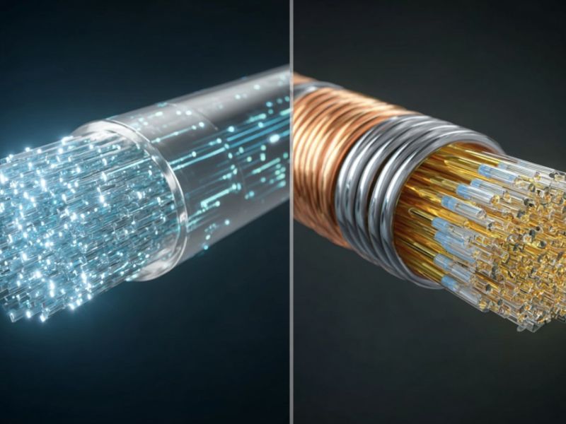 Prikaz poređenja optičkog i ADSL interneta